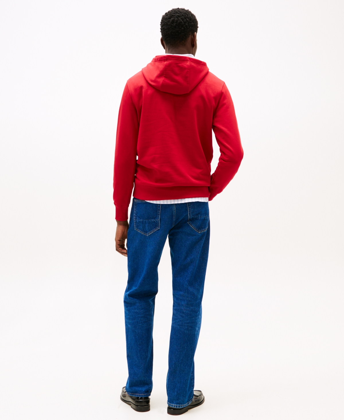 Tommy Hilfiger Men's Long Sleeve Center Stack Logo Hoodie In Medium Red