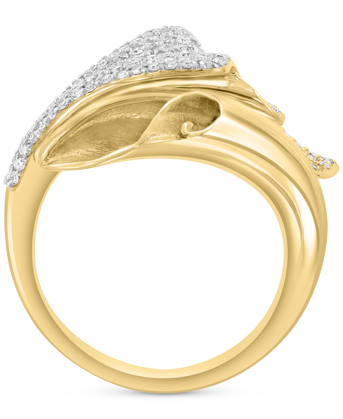 Effy Collection Effy Diamond Pave Lily Inspired Bypass Ring (3/8 Ct. T.w.) In 14k Gold In Gold