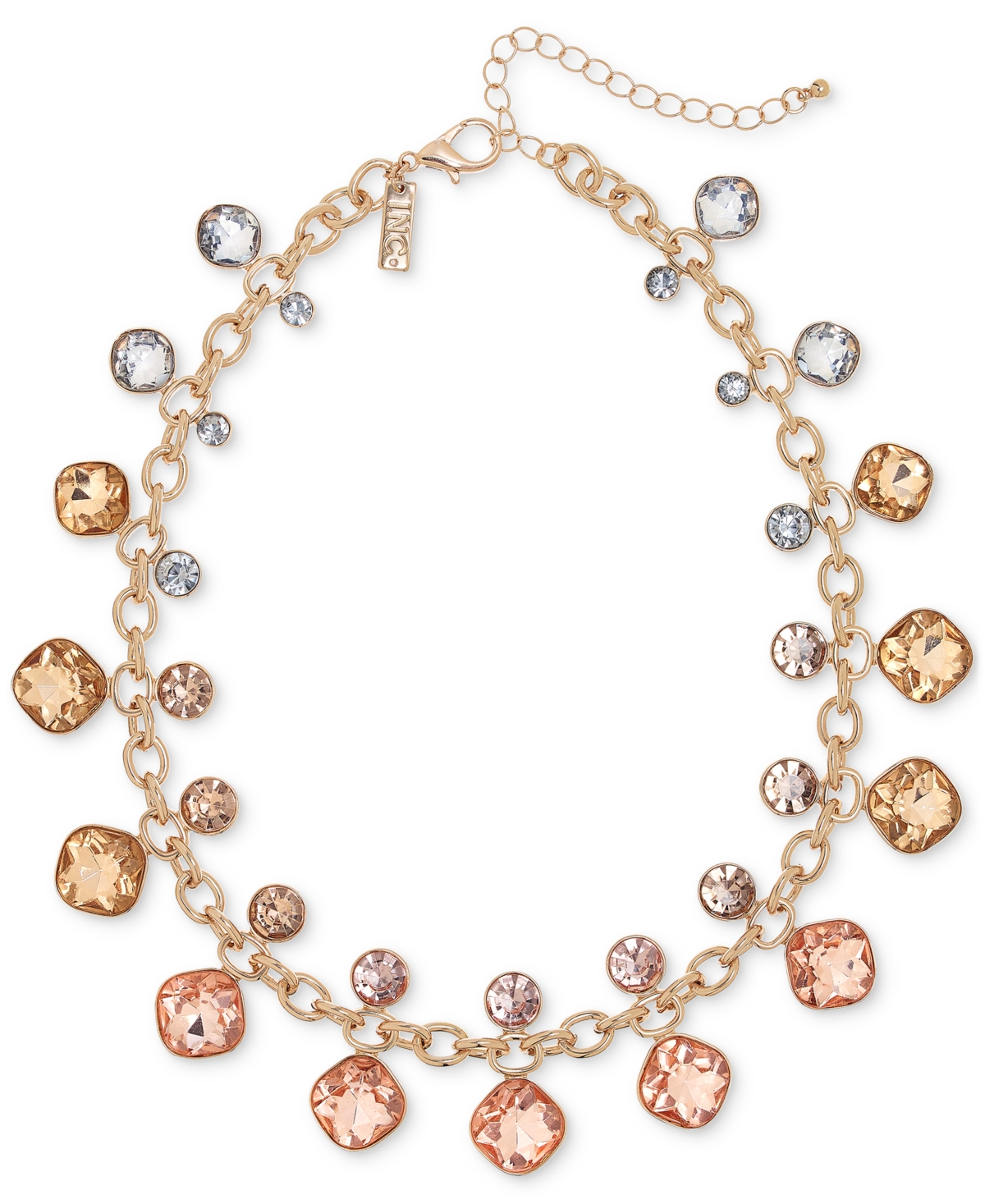 Gold-Tone Mixed Stone Statement Necklace, 17-1/2" + 3" extender, Exclusively at Macy's - Beige