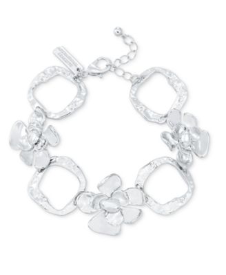 INC International Concepts Silver-Tone Flower Statement Flex Bracelet Exclusively at Macys 5990₽