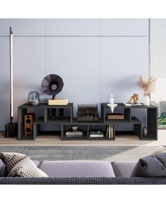 3 Pieces TV Console Stand Modern Entertainment Center Storage Bookcase