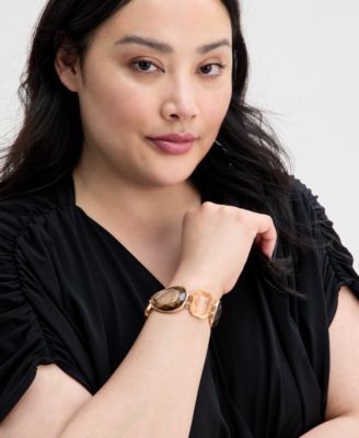 INC International Concepts Gold-Tone Mixed Stone Statement Flex Bracelet Exclusively at Macys 4490₽