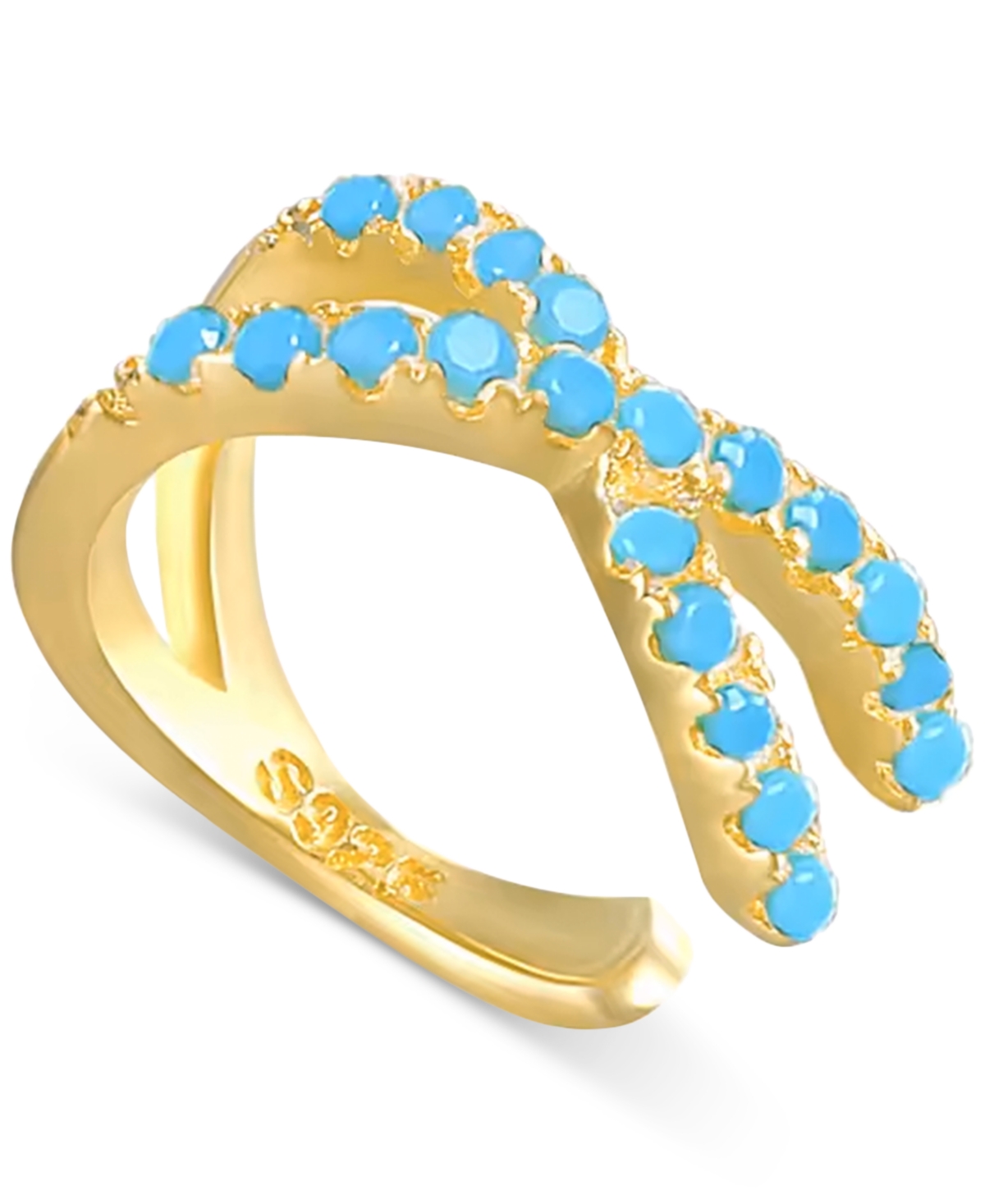 Shop Ben Oni Jackie X Cubic Zirconia Ear Cuff In Turquoise,gold