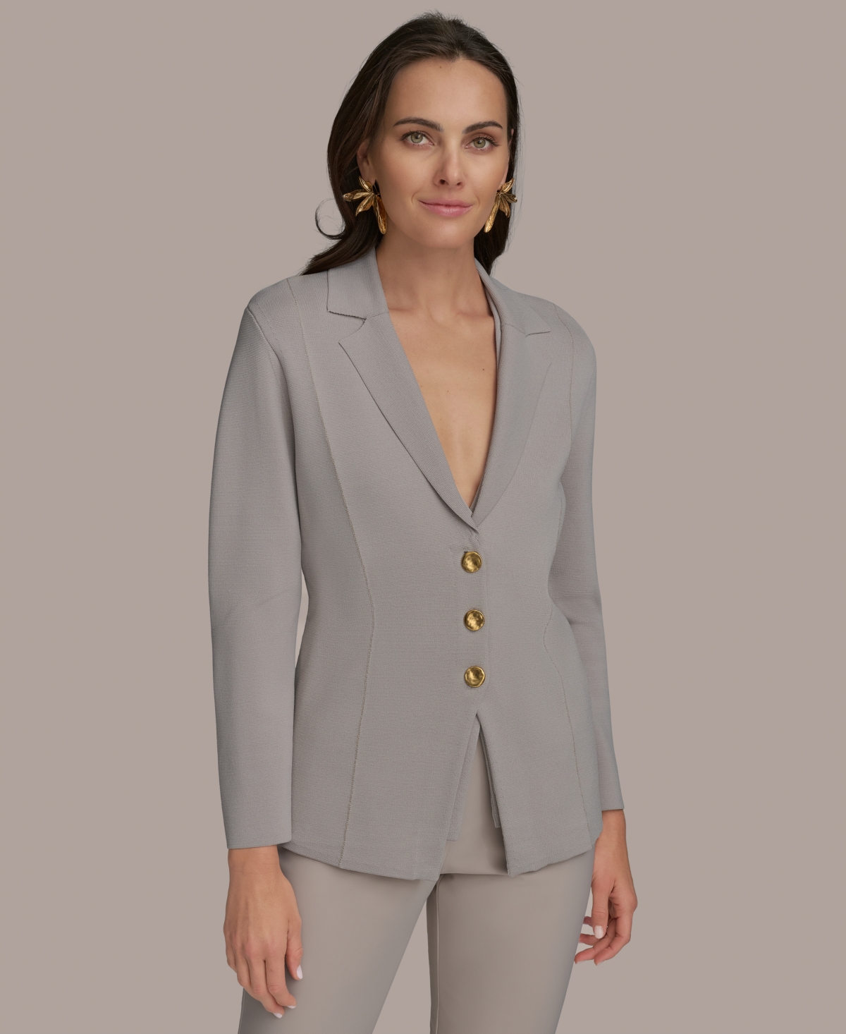Donna Karan Women's Button-front Sweater Jacket