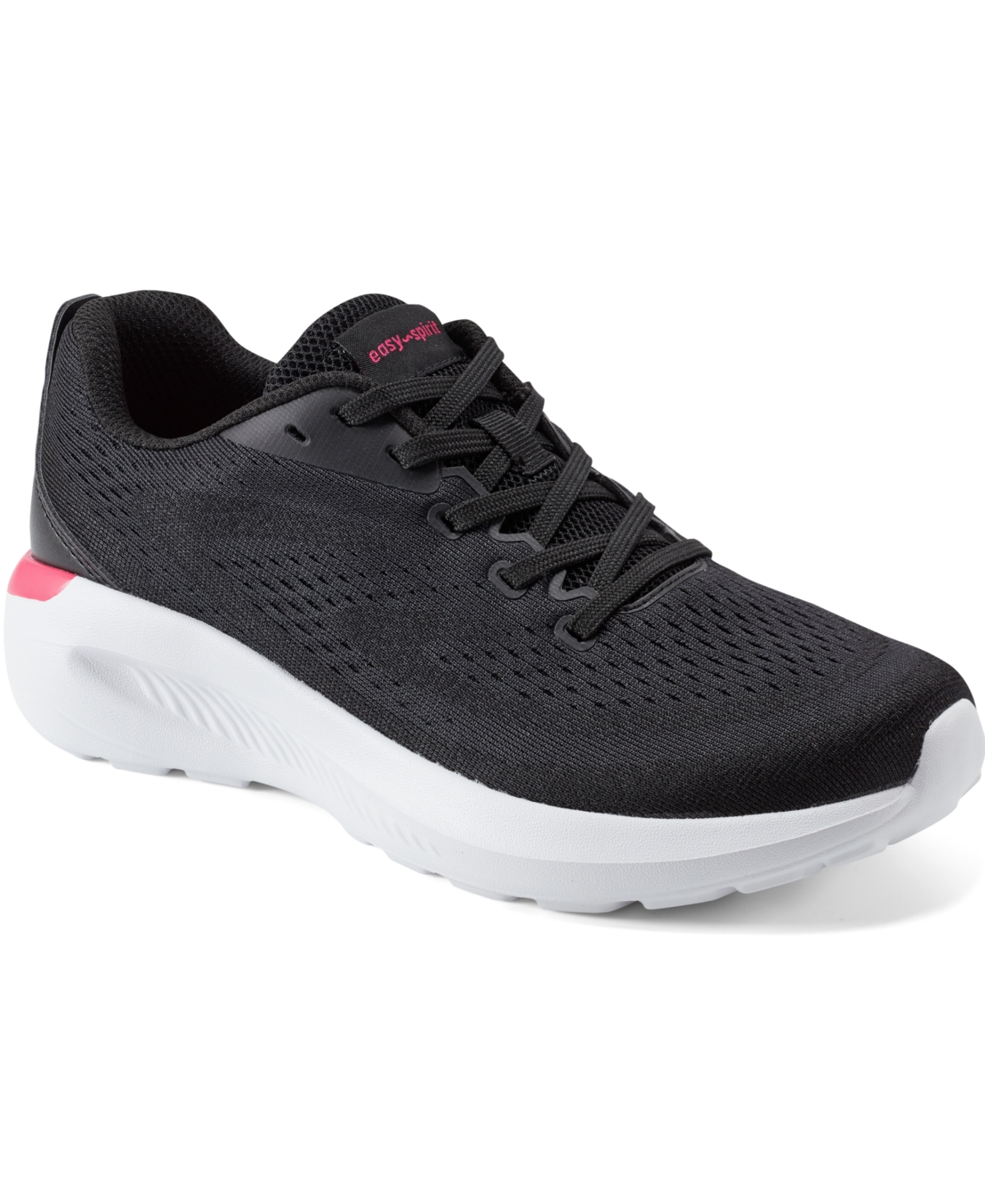 Easy Spirit Women's Starlene Lightweight Lace-up Sneakers In Black