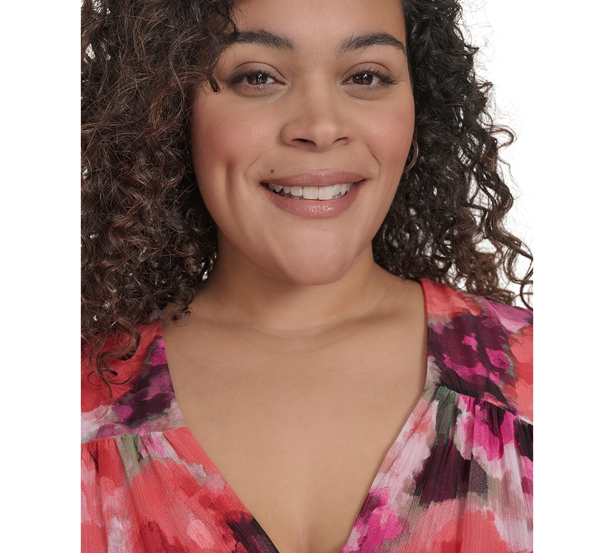 Calvin Klein Plus Size Floral-print Maxi Dress In Hibiscus Multi