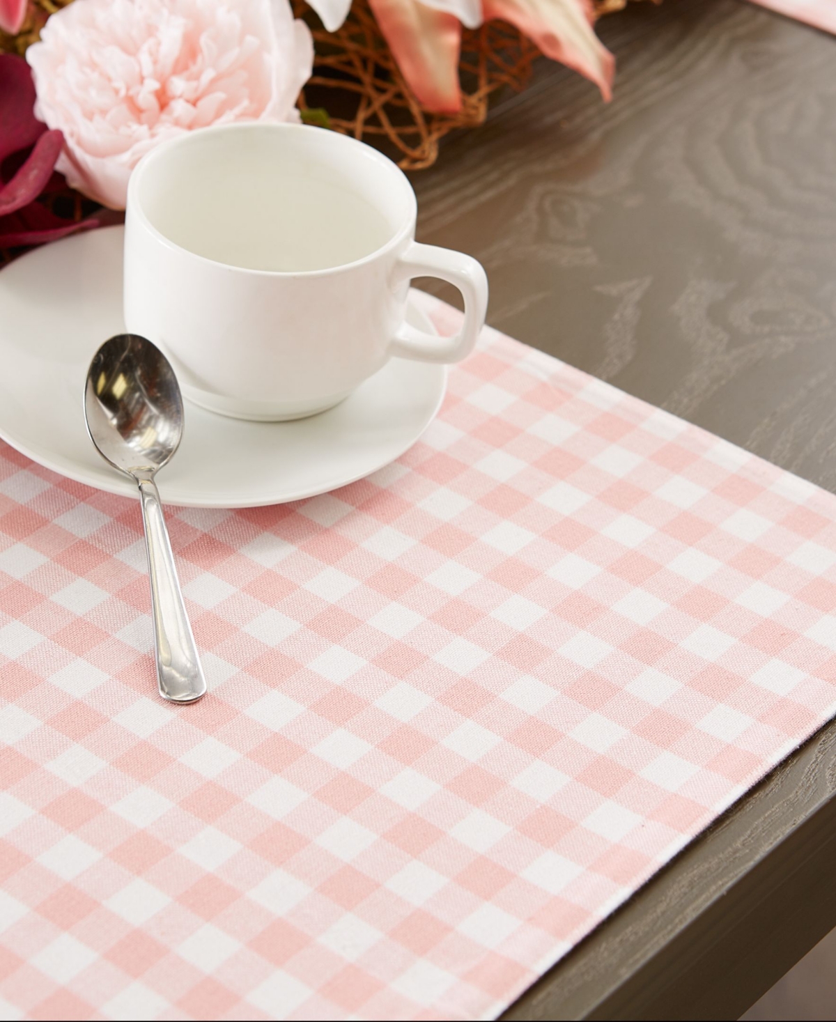 Design Imports Pink Buffalo Check Placemat, Set Of 4 In Pink
