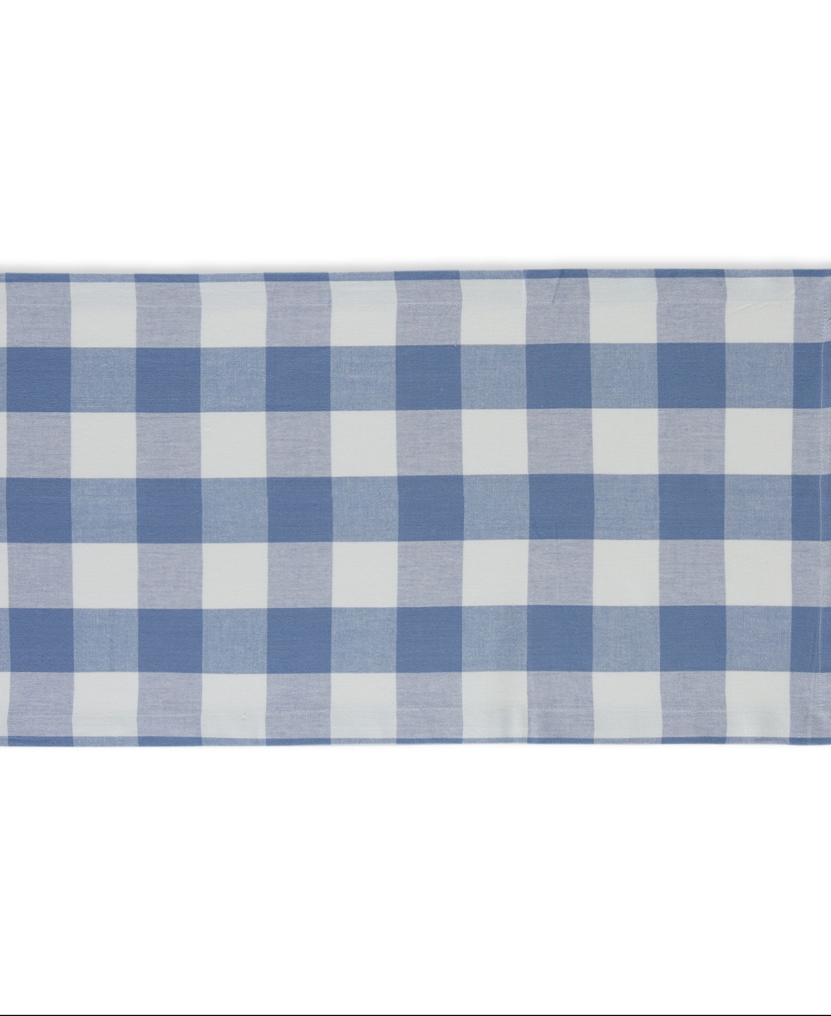 Design Imports Buffalo Check Table Runner, 14" X 72" In Stonewash Blue