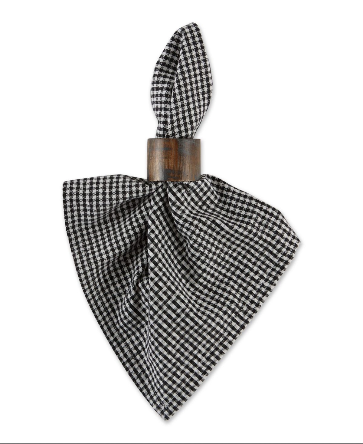 Design Imports Gingham Small Check Napkin, Set Of 6 In Black