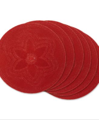 Floral Woven Round Placemat, Set of 6
