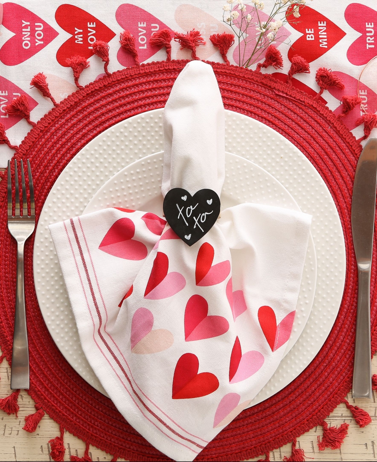 Design Imports Heart Chalkboard Napkin Ring, Set Of 6 In Heart Chalkboard