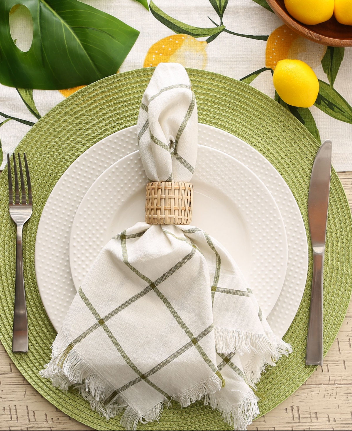 Design Imports Rattan Napkin Ring, Set Of 6 In Rattan