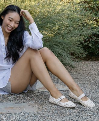 Women's Mellie Woven Buckle Mary Jane Flats