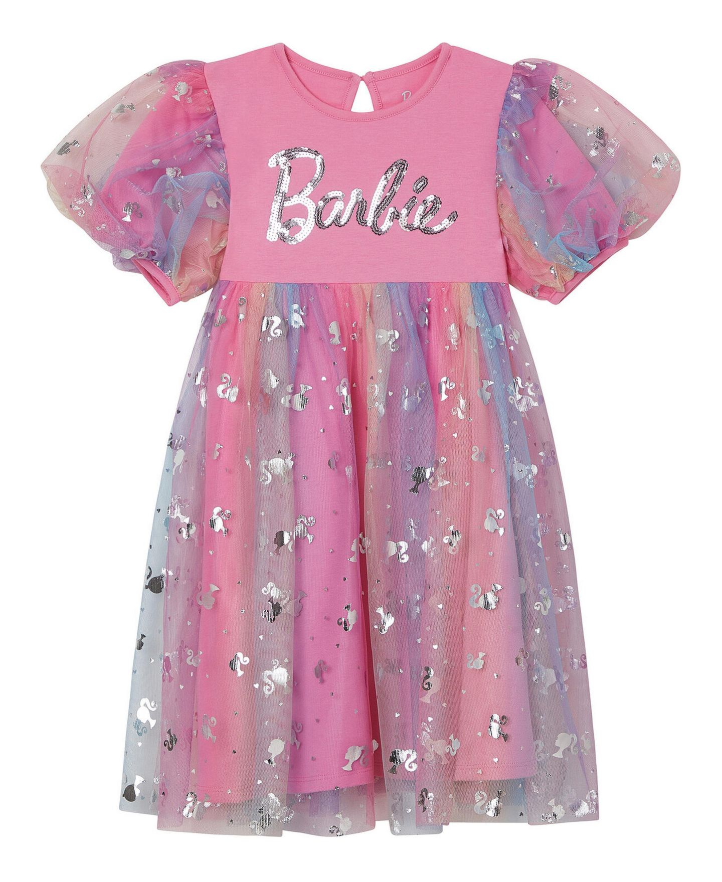 Платье Barbie Sequin Tutu Dress для девочек, цвет: Розовый — фото 1