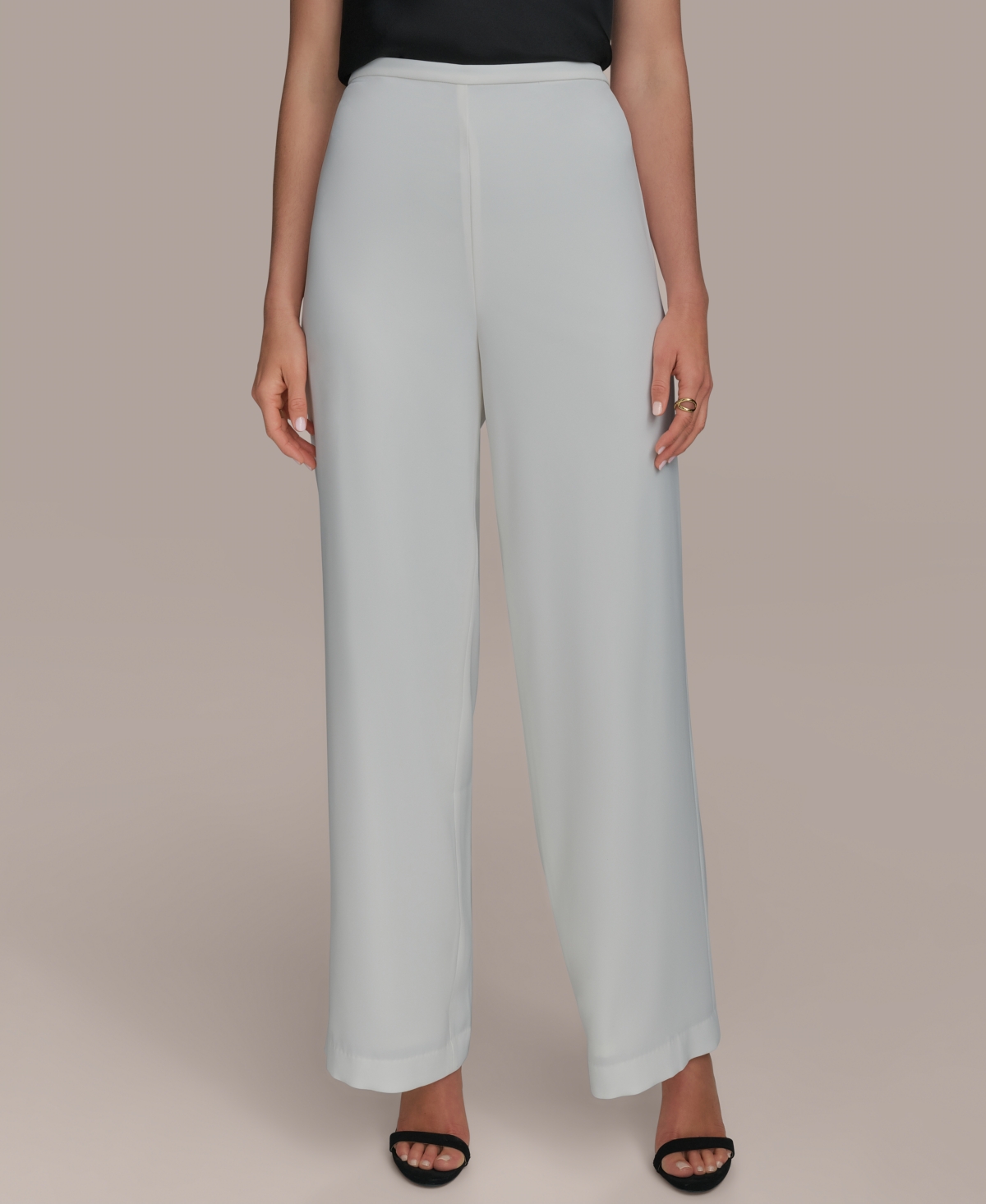 Women's Wide-Leg Pull-On Pants - Cream
