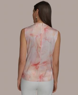 Женский атласный топ без рукавов с принтом от Donna Karan New York