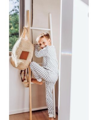 Little Boys Organic Cotton 2PC Pajama Set, Fort (Blue & White)