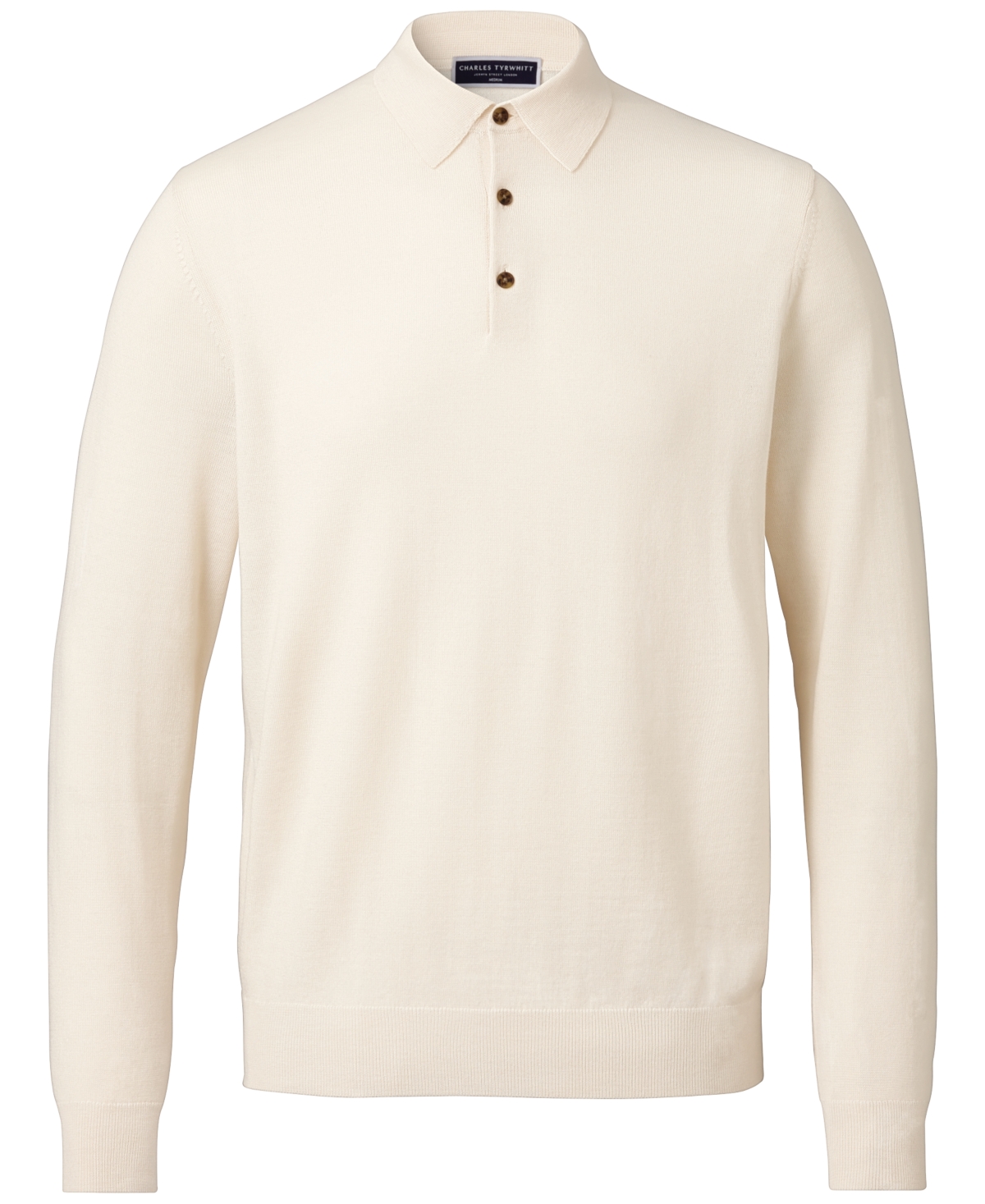 CHARLES TYRWHITT MEN'S MERINO WOOL POLO SWEATER 