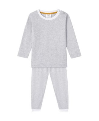 Little Boys Organic Cotton 2PC Pajama Set, Erawan (Grey & White)