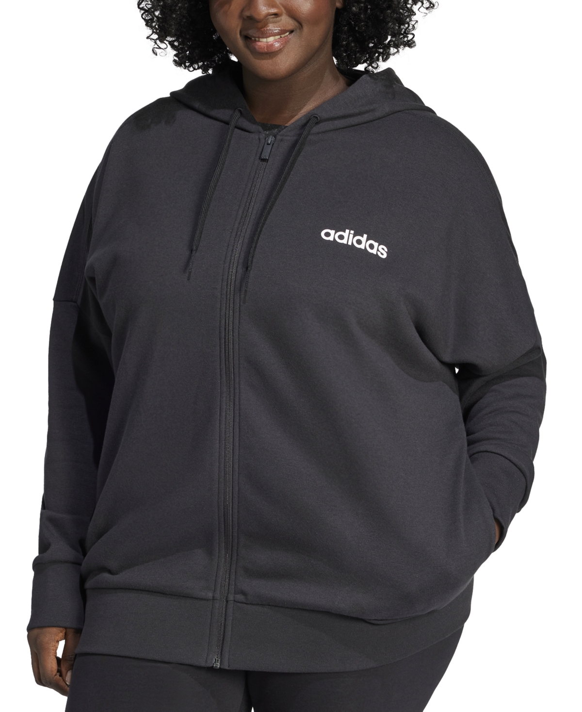 Plus Size Logo French Terry Full-Zip Hoodie - Viofus/whi