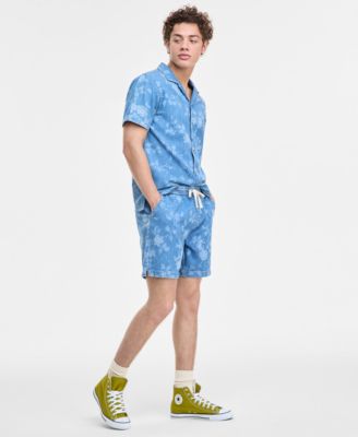 Мужская джинсовая рубашка, шорты и кроссовки Sun + Stone в цветочек, эксклюзивно в Macy's