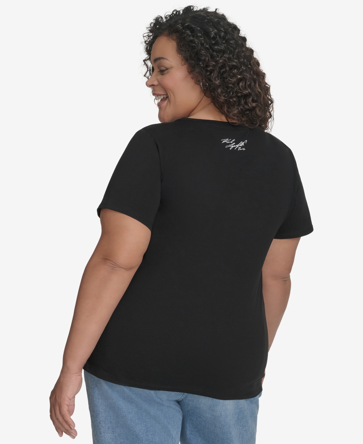 KARL LAGERFELD PLUS SIZE EMBELLISHED EIFFEL TOWER TEE, EXCLUSIVELY AT MACY'S 