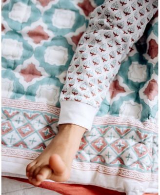 Organic Cotton 2PC Pajama Set, Miami (Pink & Teal)