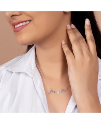 Crown & Princess Word Necklace Pendant Daughter .925 Sterling Silver