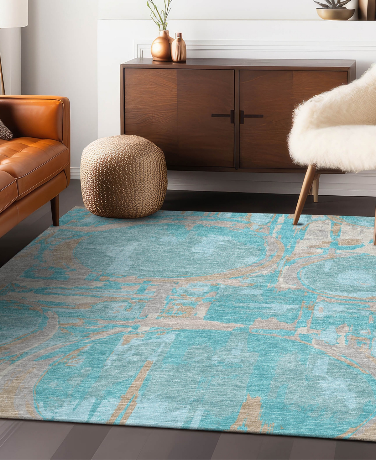 Addison Chantille Acn855 8'x10' Area Rug In Teal