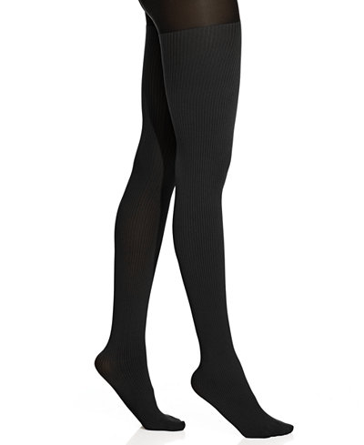 HUE Ribbed Opaque Tights with Control Top Tights