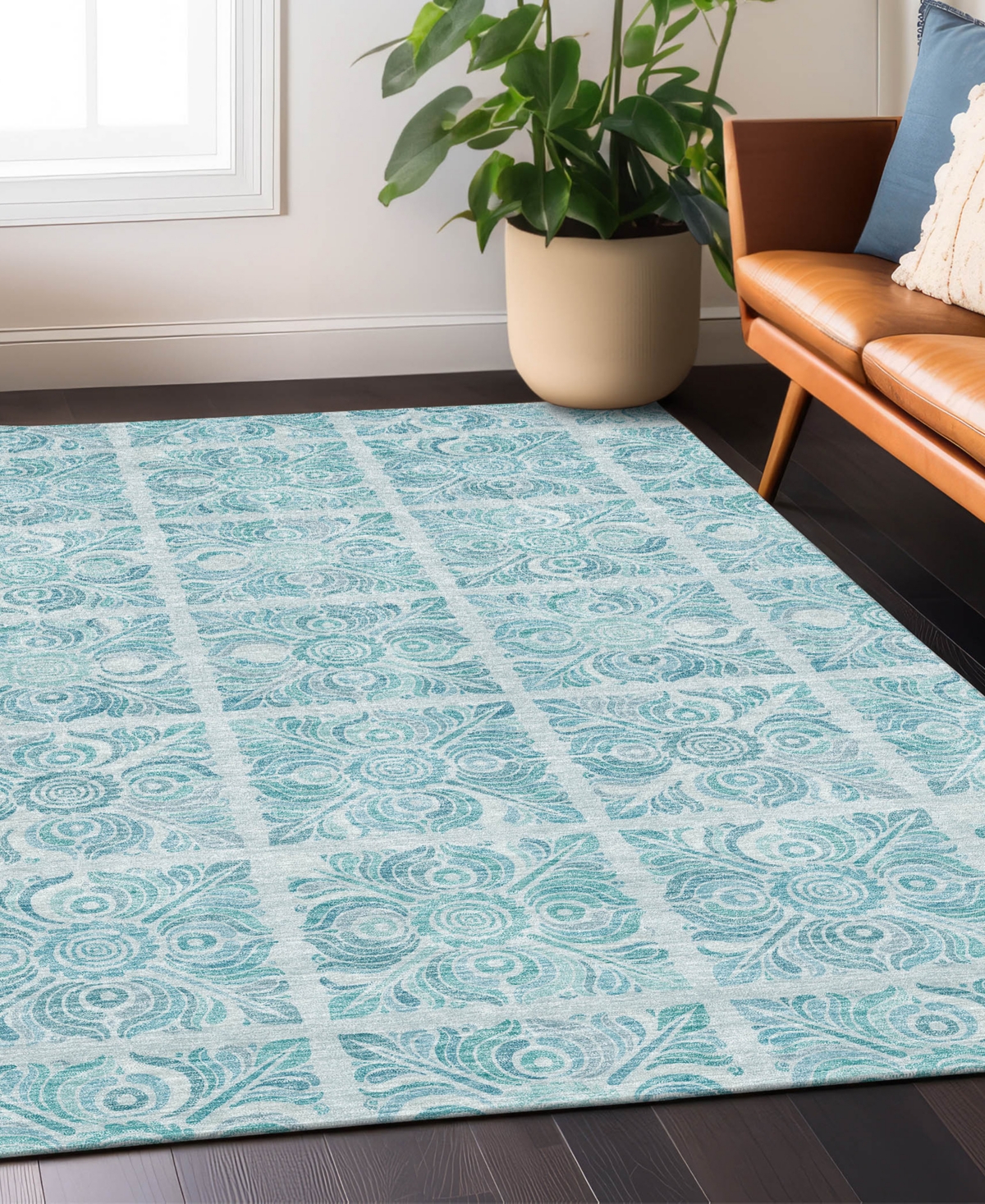 Addison Chantille Acn854 5'x7'6" Area Rug In Turquoise