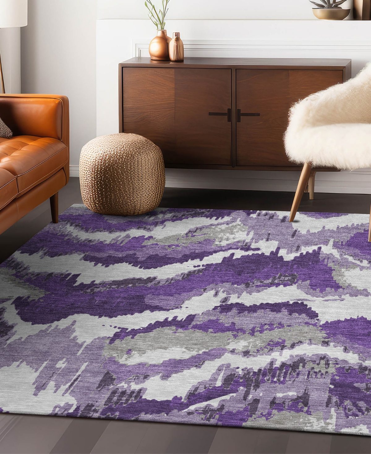 Addison Chantille Acn865 2'6"x3'10" Area Rug In Purple