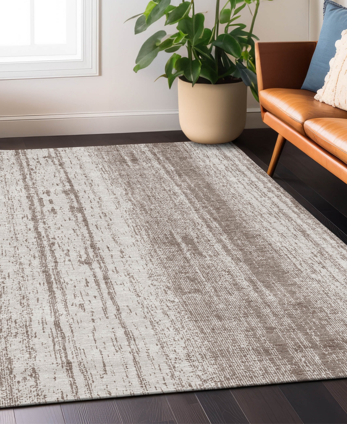 Addison Chantille Machine Washable Acn861 2'6"x3'10" Area Rug In Taupe