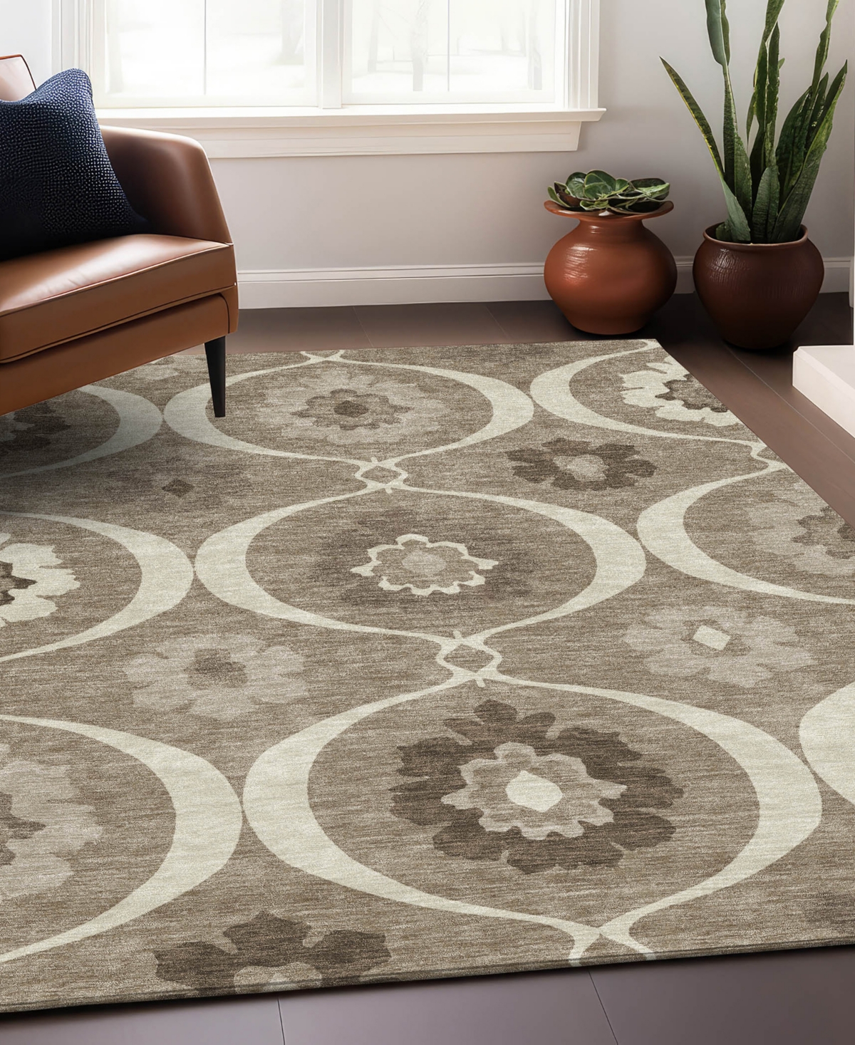 Addison Chantille Machine Washable Acn858 2'6"x3'10" Area Rug In Taupe