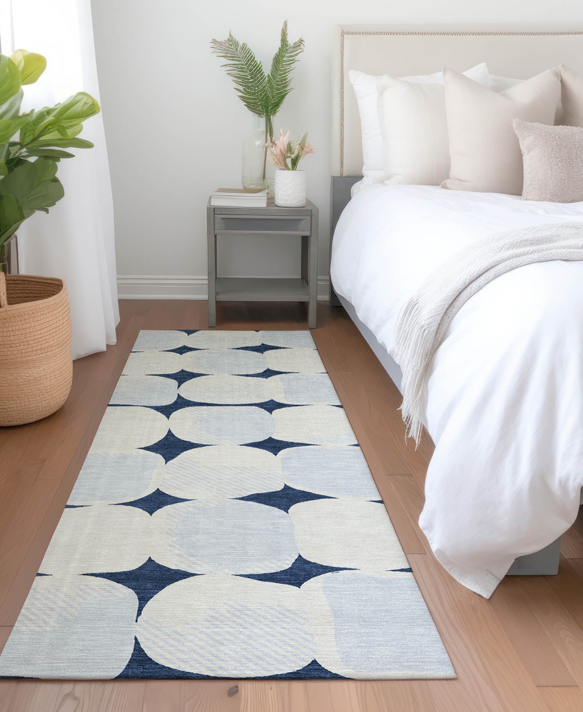 Addison Chantille Machine Washable Acn870 2'3"x7'6" Runner Area Rug In Navy