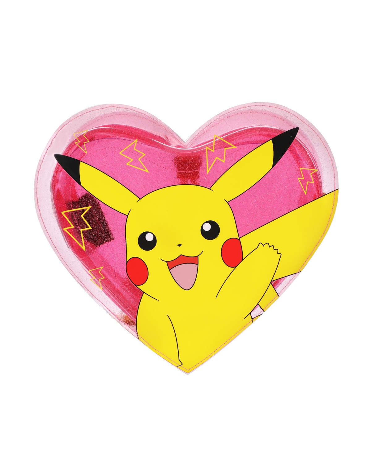 Pikachu 10.5 Heart-Shaped Clear Pink Backpack - Pink