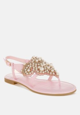 Rag and Co Womens Nayasa Pn Buckle Pearls Flats