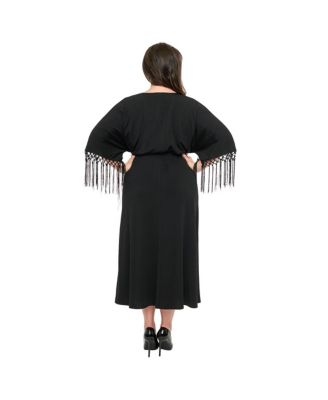 Миди-платье с запахом и завязками большого размера