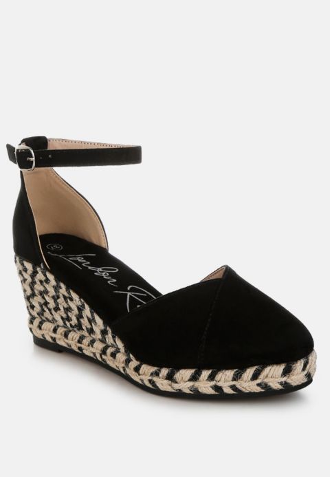 Женские сандалии London Rag Sorcruz Wedge Heel Espadrilles, цвет: Чёрный