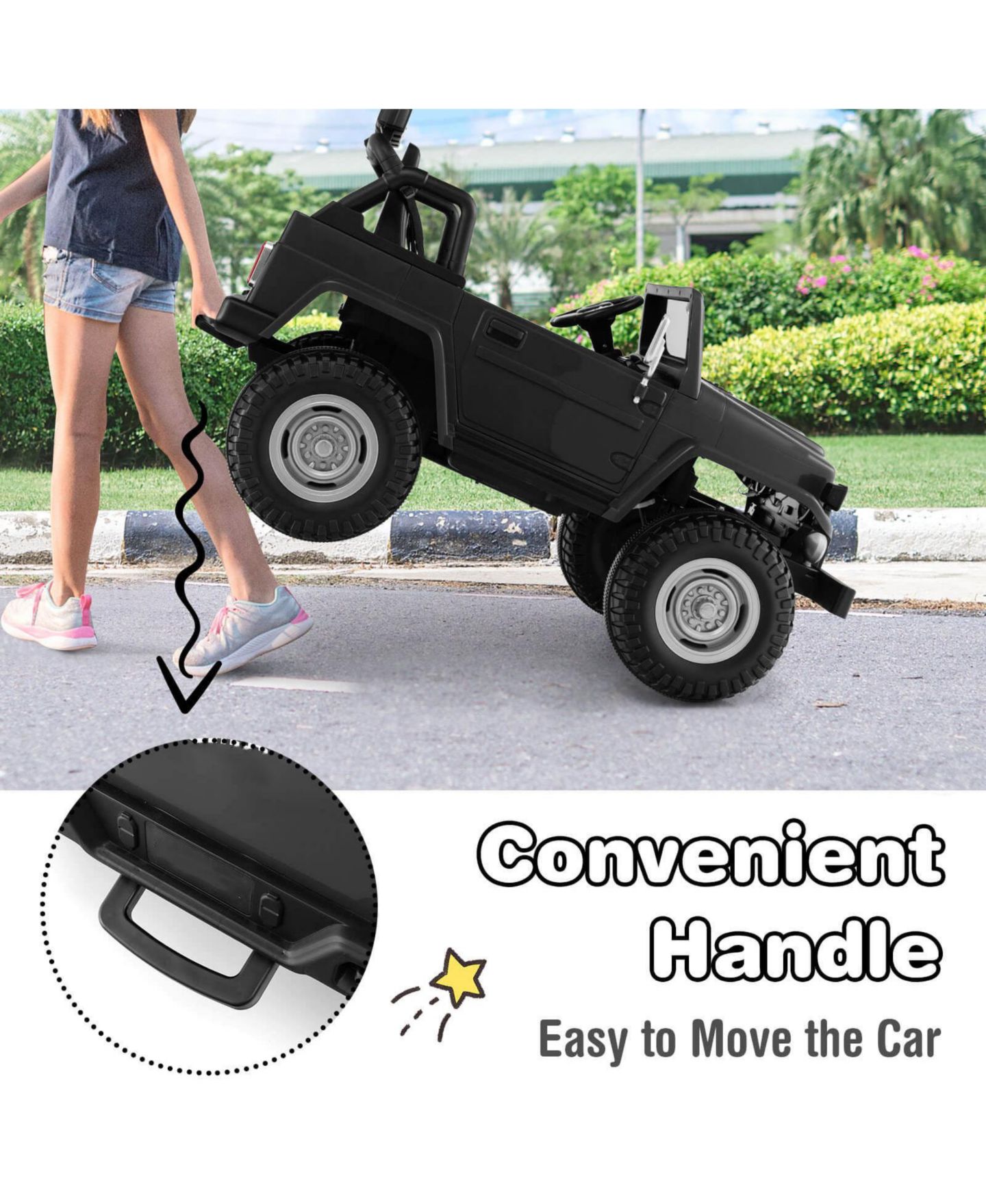 Детская игрушка Slickblue Toyota FJ40 2-Seat Ride-On Car with 2.4G Remote Control, 3–8 лет, цвет: Чёрный — фото 4