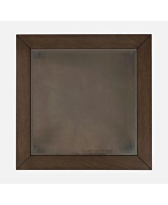 Urban Icon Contemporary Glass Inlay End Table with Storage, Merlot