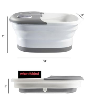 Heated Jets Foot Spa w/Remote, Pumice Stone, Collapsible Design, Bubbles, Vibration, Massage