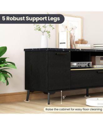 TV Stand with Flip Door Cabinet for TVs Sleek Entertainment Center with Hidden Storage