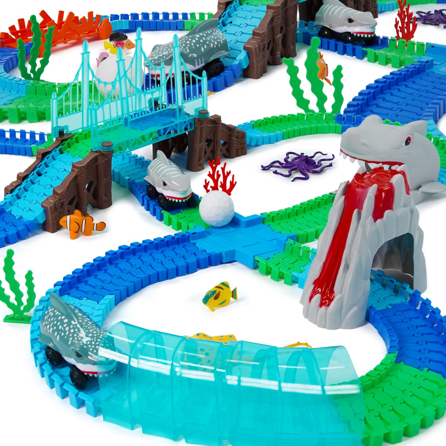 Детский конструктор USA Toyz Sharky Seas Race Track 225-Piece Building Set, Ages 6+ — фото 2
