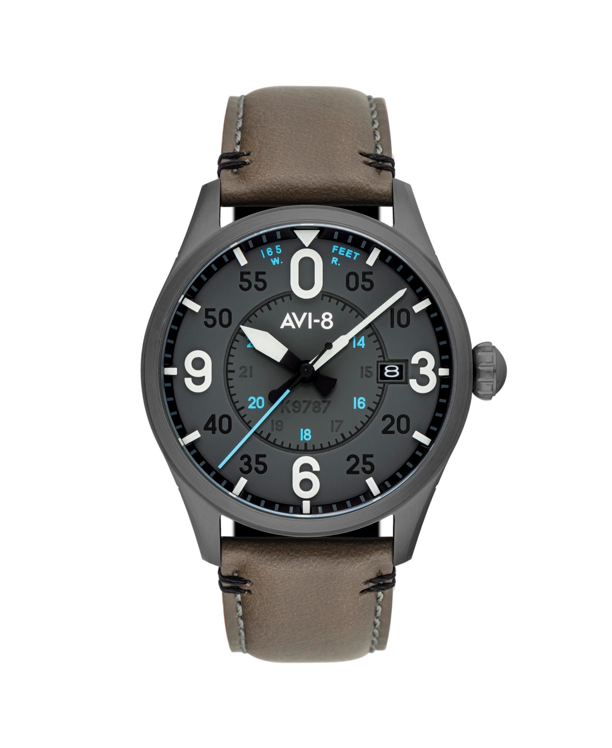 Men's Spitfire Smith Automatic Gray Leather Strap Watch, 42mm - Gray