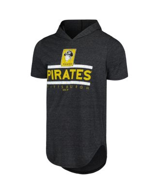 Величественная мужская черная футболка с капюшоном Pittsburgh Pirates Tri-Blend Hoodie