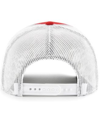 Брендовая мужская кепка '47 ' алого/белого цвета Ohio State Buckeyes College Football Playoff 2024 от команды национальных чемпионов с регулируемой формой для дальнобойщиков