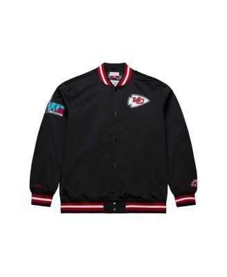 Мужская черная двойная атласная куртка Mitchell & Ness Kansas City Chiefs из атласа на молнии