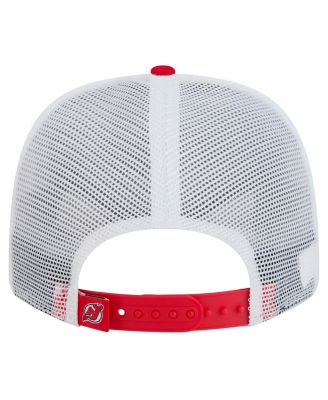 Мужская красно-белая кепка New Jersey Devils Core Trucker 9SEVENTY с эластичной застежкой New Era