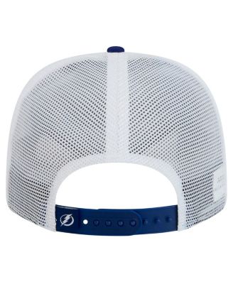 Мужская сине-белая кепка Tampa Bay Lightning Core Trucker 9SEVENTY с эластичной застежкой-молнией от New Era